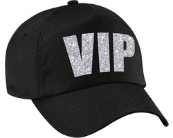 VIP pet / cap zwart met zilver bedrukking voor dames en heren - Very Important Person cap