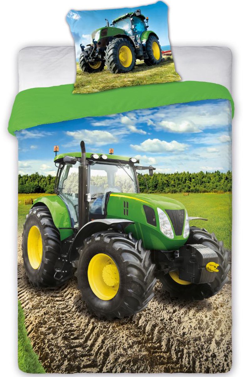 Tractor dekbedovertrek - Eenpersoons - 140 x 200 cm - Multi