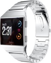 Stalen Smartwatch bandje - Geschikt voor Fitbit Ionic metalen bandje - zilver - Strap-it Horlogeband / Polsband / Armband