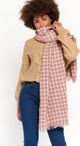 LOLALIZA Casual sjaal met geblokte print - Roze - Maat One size