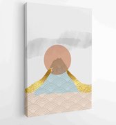 Canvas schilderij - Mountain and gold landscape wall arts vector 2 -    – 1894299202 - 40-30 Vertical