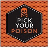 Thema feest papieren servetten schedel pick your poison 32x stuks 25 x 25 cm - Halloween tafeldecoratie