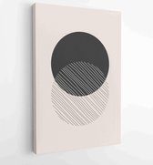 Canvas schilderij - Black and white organic shape Art design for poster, print, cover, wallpaper, Minimal and natural wall art. 4 -    – 1868903722 - 80*60 Vertical