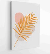 Canvas schilderij - Summer tropical wall arts vector. Palm leaves, coconut leaf, monstera leaf, line arts 2 -    – 1922510708 - 115*75 Vertical