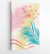 Canvas schilderij - Summer tropical wall arts vector. Palm leaves, coconut leaf, monstera leaf, line arts 4 -    – 1922500766 - 40-30 Vertical