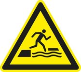 Gevaar om in het water te vallen bij op- afstappen sticker - ISO 7010 - W068 400 mm