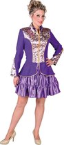 Middeleeuwen & Renaissance Kostuum | Oud Geld Adel Jas Brokaat Paars Vrouw | XXL | Carnaval kostuum | Verkleedkleding