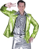 Jaren 80 & 90 Kostuum | Glanzend Groen Disco Godheid Colbert Man | Maat 52-54 | Carnaval kostuum | Verkleedkleding