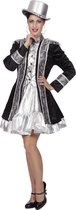 Wilbers - Jaren 20 Danseressen Kostuum - Showgirl Uit Parijs Jas Vrouw - zwart,zilver - Maat 46 - Carnavalskleding - Verkleedkleding