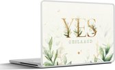 Laptop sticker - 10.1 inch - 'Yes, geslaagd' - Spreuken - Quotes - 25x18cm - Laptopstickers - Laptop skin - Cover