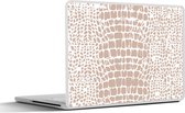 Laptop sticker - 10.1 inch - Dierenprint - Slang - Roze - Pastel - 25x18cm - Laptopstickers - Laptop skin - Cover