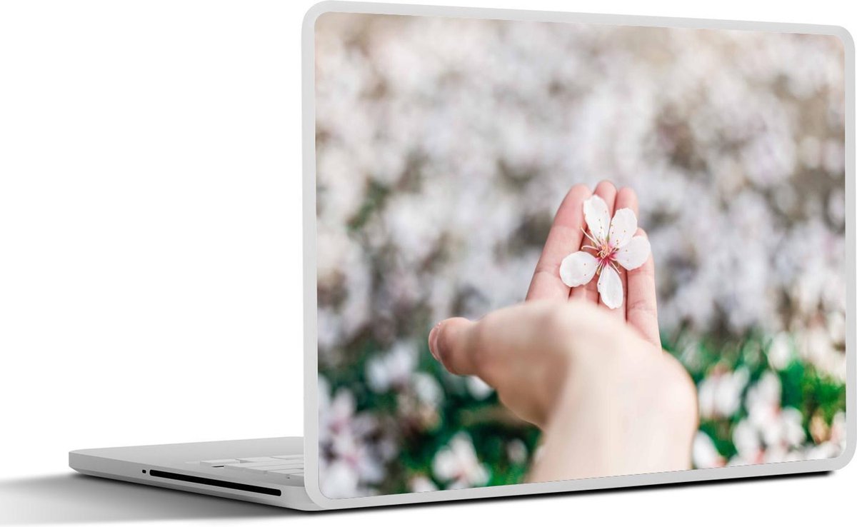 Afbeelding van product SleevesAndCases  Laptop sticker - 11.6 inch - Spanje - Wit - Bloem
