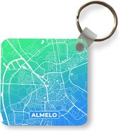 Sleutelhanger - Uitdeelcadeautjes - Stadskaart - Almelo - Nederland - Blauw - Plastic