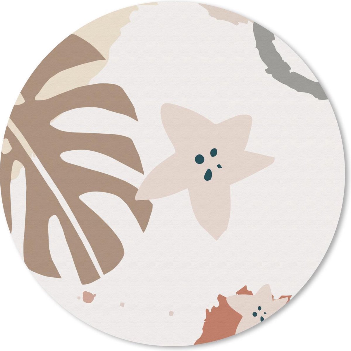 Muismat rond 50x50 cm - Mousepad Zomer - Ster - Wit - Ronde muismatten