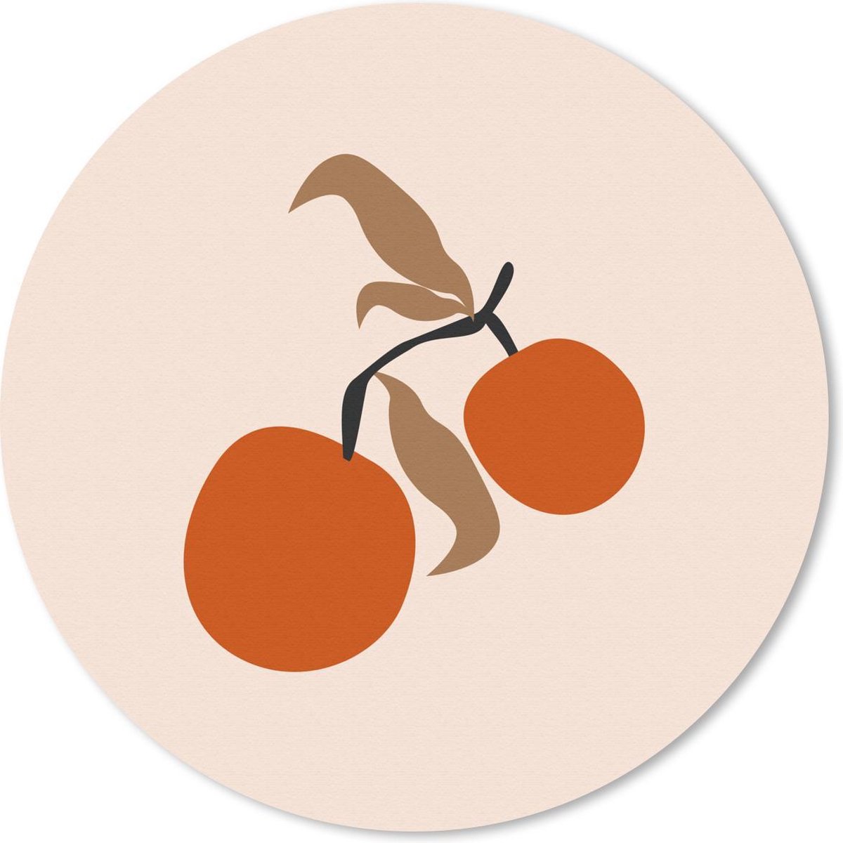 Muismat rond 30x30 cm - Mousepad Zomer - Appels - Pastel - Ronde muismatten