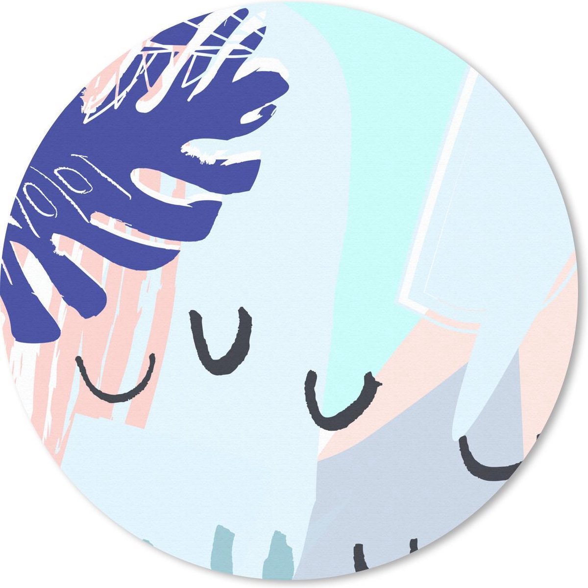 Muismat rond 20x20 cm - Mousepad Zomer - Tropisch - Abstract - Ronde muismatten