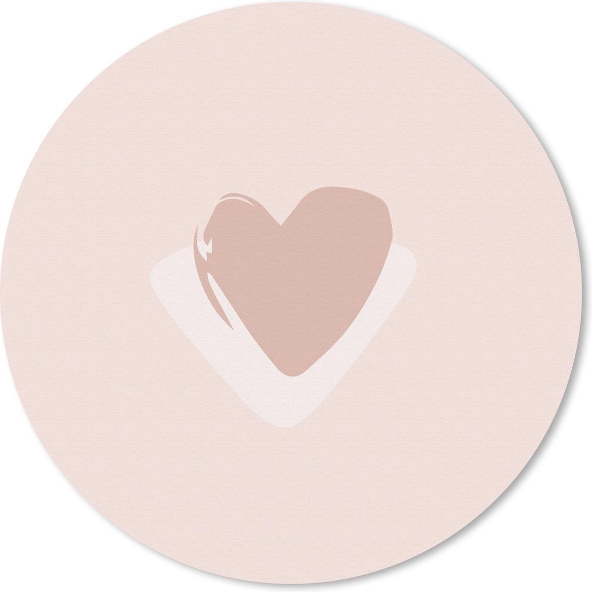 Muismat rond 20x20 cm - Mousepad Zomer - Hart - Pastel - Ronde muismatten