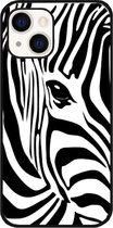 ADEL Siliconen Back Cover Softcase Hoesje Geschikt voor iPhone 13 Mini - Zebra Wit