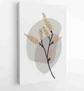 Canvas schilderij - Botanical and gold abstract wall arts vector collection. 1 -    – 1876883188 - 40-30 Vertical