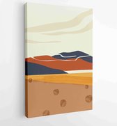 Canvas schilderij - Mountain and landscape wall arts collection. Abstract art with land, desert, home, way, sun, sky. 4 -    – 1870292341 - 115*75 Vertical