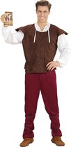 Widmann - Boeren Tirol & Oktoberfest Kostuum - Taveerne Opzichter Benno - Man - rood,bruin - Medium - Carnavalskleding - Verkleedkleding