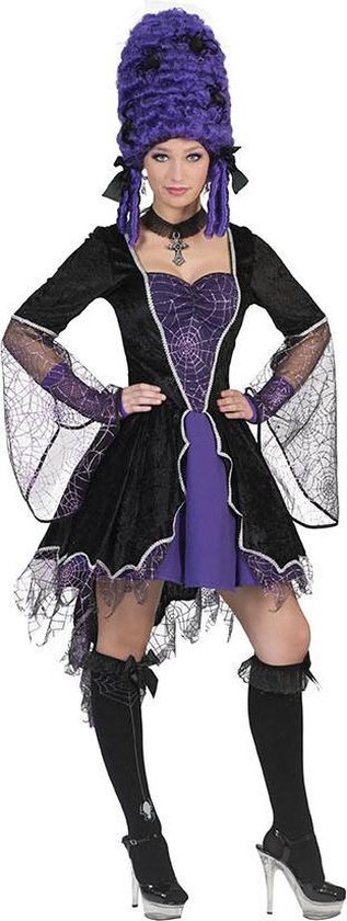 Funny Fashion - Vampier & Dracula Kostuum - Zuigende Suzanne Vampier - Vrouw - Paars - Maat 44-46 - Halloween - Verkleedkleding