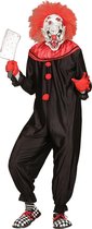 Widmann - Monster & Griezel Kostuum - Zwart Rood Horror Killer Clown - Man - rood,zwart - Small - Halloween - Verkleedkleding