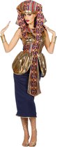 Wilbers & Wilbers - Egypte Kostuum - Sesjesjet Koningin Van Egypte - Vrouw - Blauw, Goud - Maat 48 - Carnavalskleding - Verkleedkleding