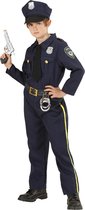 Widmann - Politie & Detective Kostuum - Dappere Politie Agent - Jongen - blauw - Maat 140 - Carnavalskleding - Verkleedkleding