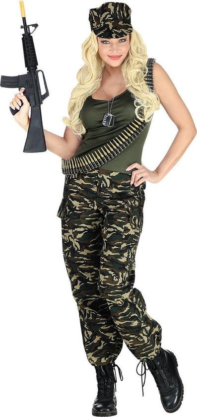Widmann - Leger & Oorlog Kostuum - Last Woman Standing Soldate - Vrouw -  groen,bruin -... | bol.com