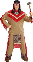 Widmann - Indiaan Kostuum - Chief Indiaan Raging Bull Kostuum Man - Bruin - Large - Carnavalskleding - Verkleedkleding