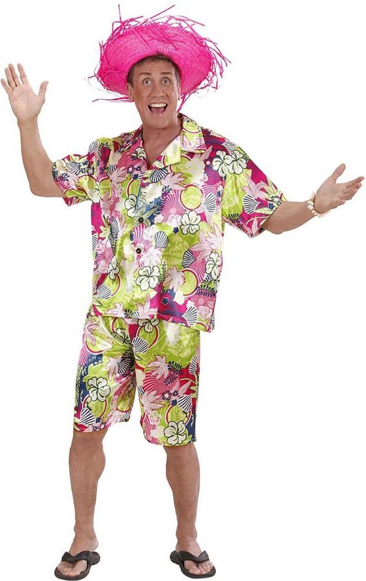 Widmann - Hawaii & Carribean & Tropisch Kostuum - Aloha Hawaiiaanse - Man - Multicolor - Small - Carnavalskleding - Verkleedkleding