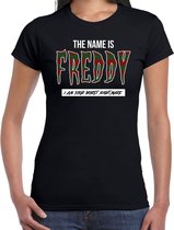 The name is Freddy halloween verkleed t-shirt zwart voor dames - horror shirt / kleding / kostuum S