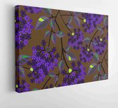 Canvas schilderij - Beautiful flowers are well used in your projects. Seamless background -  Productnummer   379543807 - 50*40 Horizontal