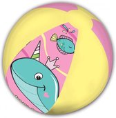 strandbal Whale junior 45 cm roze/geel