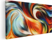 Artaza Canvas Schilderij Abstracte Kunst van Kleurrijke Verf - 100x50 - Groot - Foto Op Canvas - Canvas Print