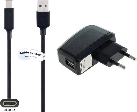 Cable Usb-c + Chargeur Secteur Blanc Pour Samsung Galaxy A20E