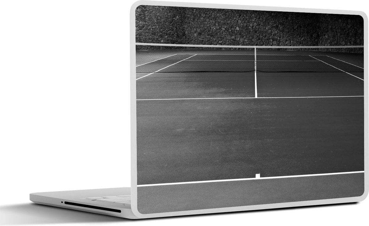 Afbeelding van product SleevesAndCases  Laptop sticker - 10.1 inch - Lege tennisbaan 's nachts - zwart wit