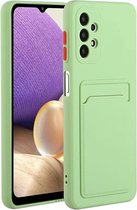 Samsung Galaxy A52 / A52 / A52S 4G & 5G siliconen Pasjehouder hoesje - Groen apple