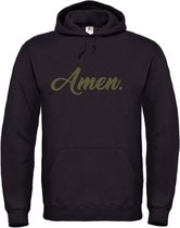 Kerst hoodie zwart - Amen - soBAD. | Kersttrui soBAD. | kerstsweaters volwassenen | kerst hoodie volwassenen | Kerst outfit | Foute kerst truien