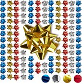 Relaxdays 100x cadeaustrikken kleurrijk - starbows - decoratie strikken