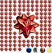 Relaxdays 100x cadeaustrikken - starbows - rode decoratie strikken