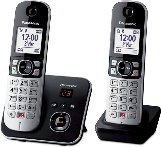 Panasonic KX-TG6862 - DECT-telefoon - Zwart/zilver - Nummerherkenning
