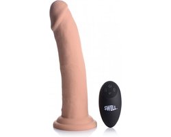 XR Brands Swell - Inflatable and Vibrating Silicone Dildo - 7 / 18 cm vanilla / ivory