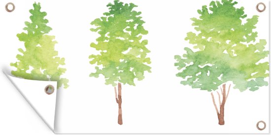 Affiche de jardin Aquarelle - Arbre - Aquarelle - 80x40 cm
