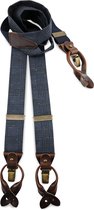 Sir Redman - Luxe bretels - 100% made in NL, Collin Check denimblauw - denimblauw / zwart / groen