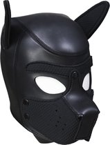 Master Series Neoprene Puppy Dog BDSM Hood - zwart M