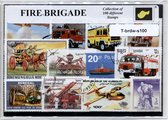 de Brandweer – Luxe postzegel pakket (A6 formaat) : collectie van 100 verschillende postzegels van de brandweer – kan als ansichtkaart in een A6 envelop - authentiek cadeau - kado