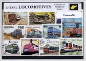 Diesellocomotieven – Luxe postzegel pakket (A6 formaat) : collectie van 50 verschillende postzegels van diesel locomotieven – kan als ansichtkaart in een A6 envelop - authentiek ca