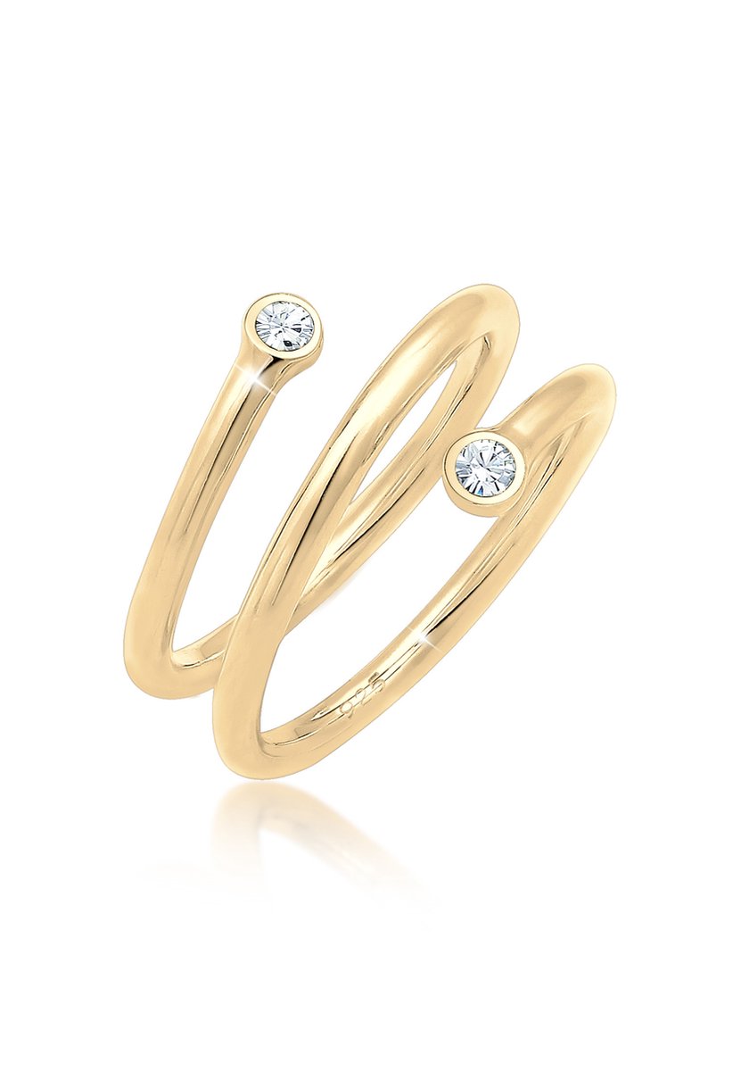 Elli - Ring - Wrap Ring Geo met kristallen in 925 Sterling Zilver - Dames